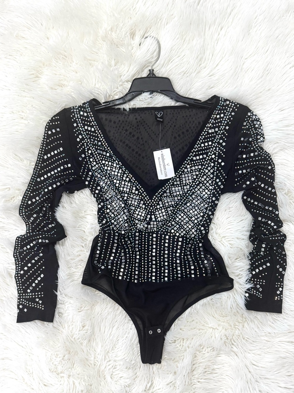 Black Rhinestone Top